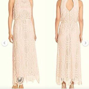 Eliza J Crochet Maxi Dress Ivory Size 6 Wedding Vacation Resortwear